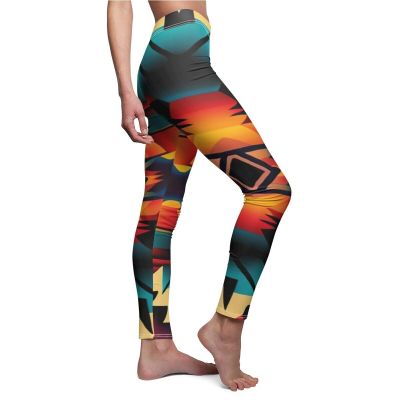 Womens Skinny Casual Leggings All Over Print Southwestern Navajo Native American